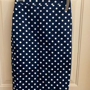 J. Crew Polka Dot Pencil Skirt, Women’s size 0, BRAND NEW WITH TAGS